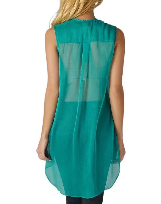 Julia Hi-Low Sheer Blouse