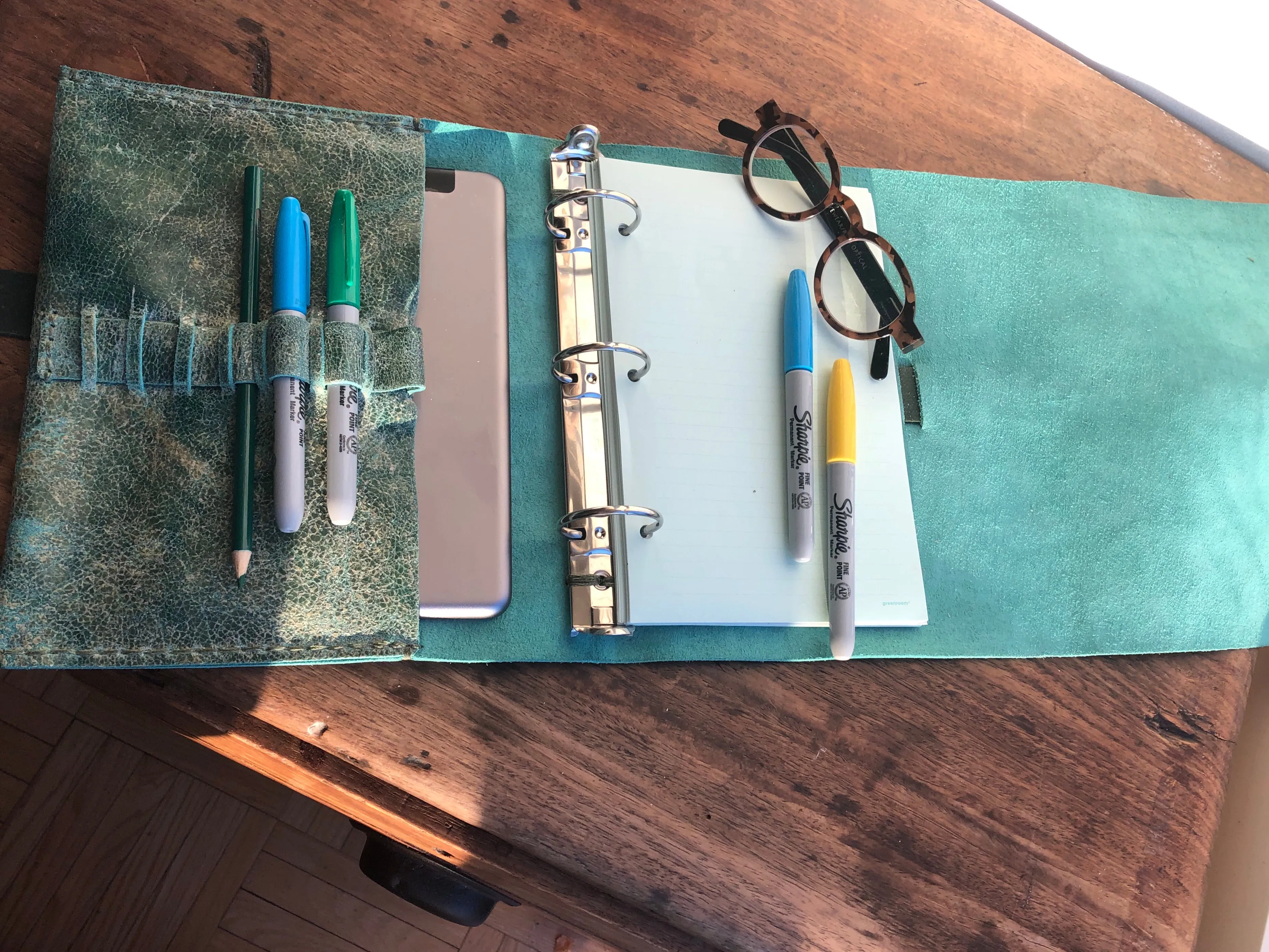 Junior Binder / A5 Half Page Binder / 3 Ring Notebook Leather Binder
