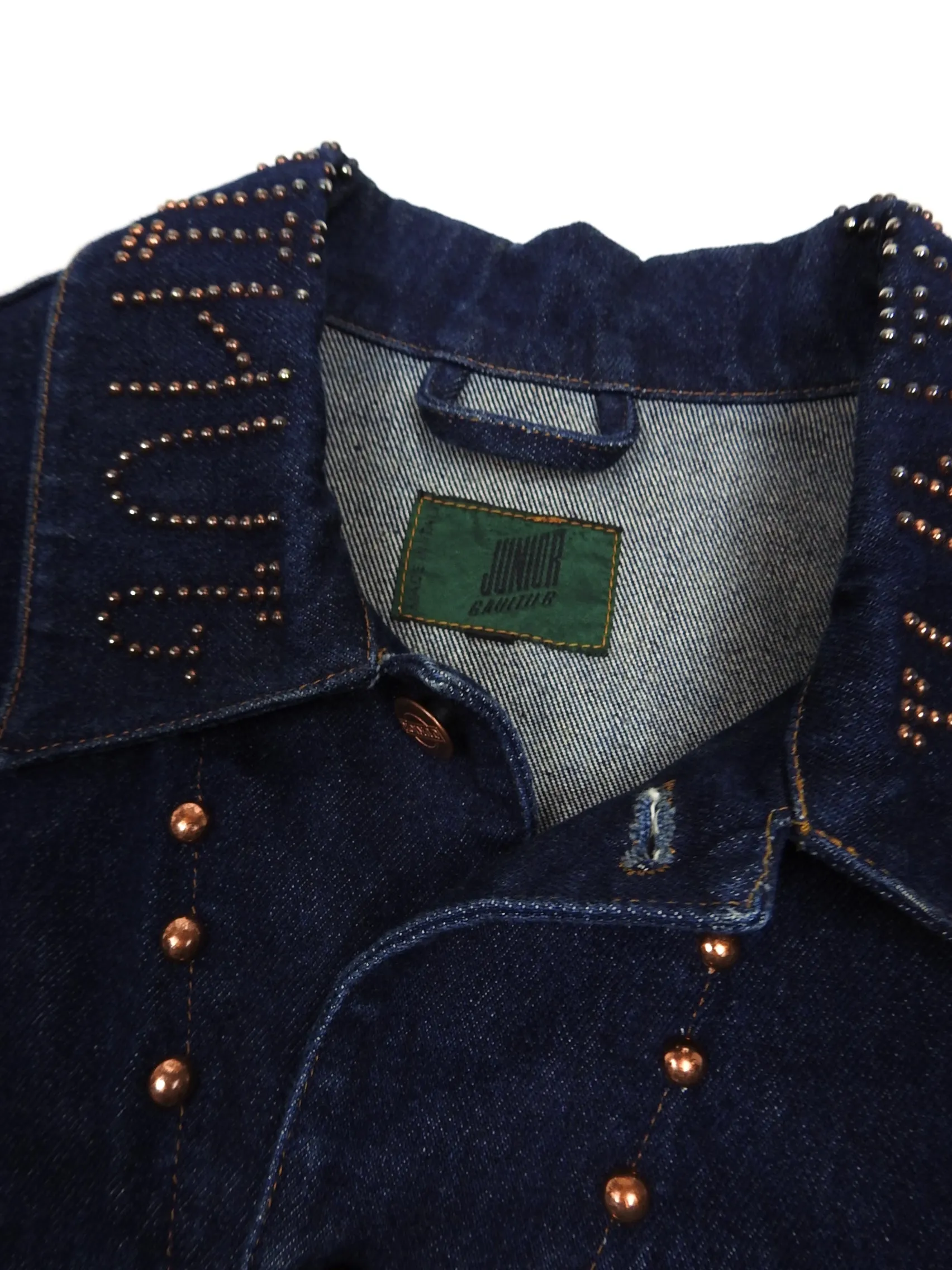Junior Gaultier Studded Denim Jacket Size 50