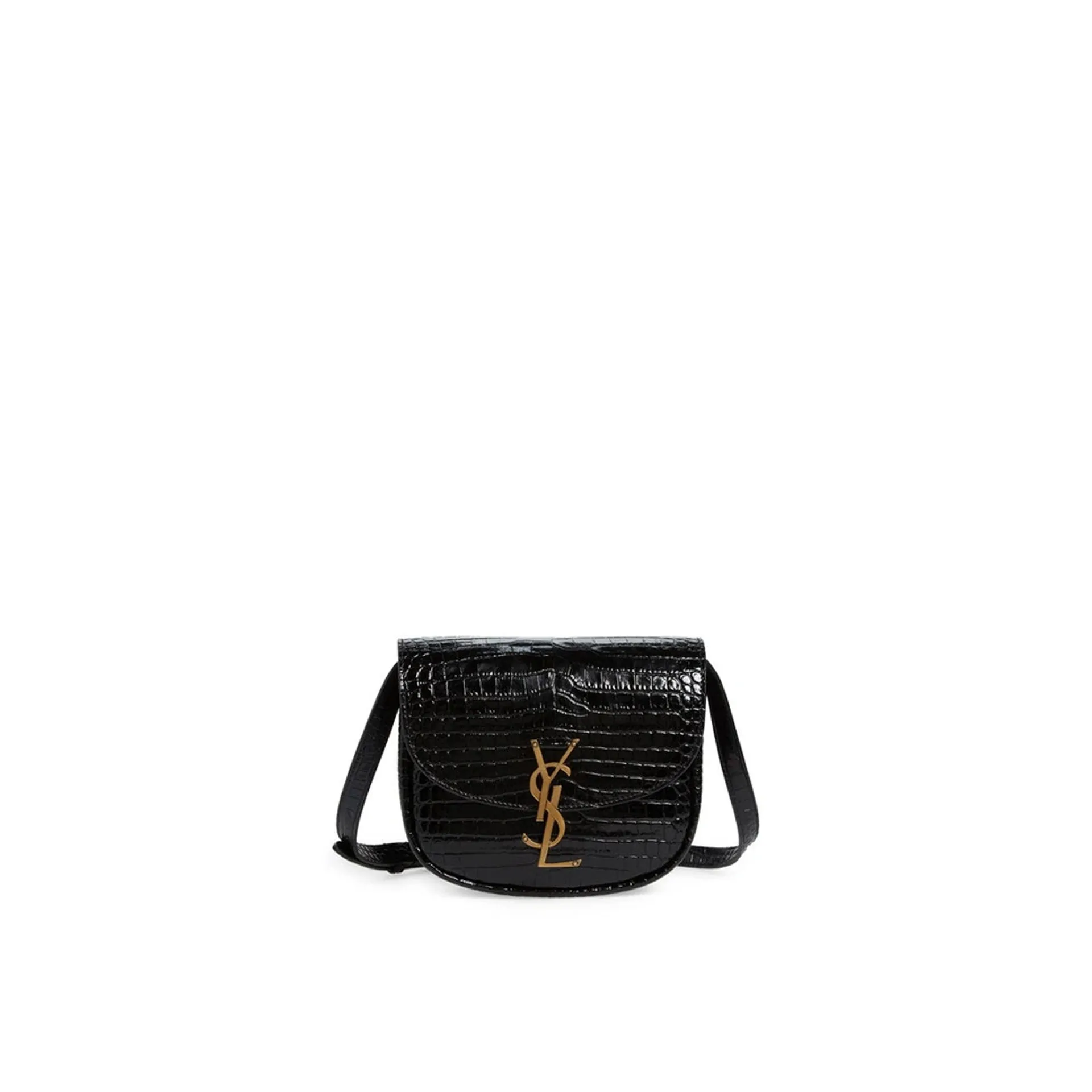 Kaia Small Satchel in Shiny Crocodile Embossed