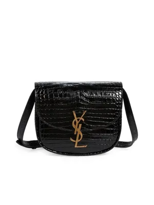 Kaia Small Satchel in Shiny Crocodile Embossed