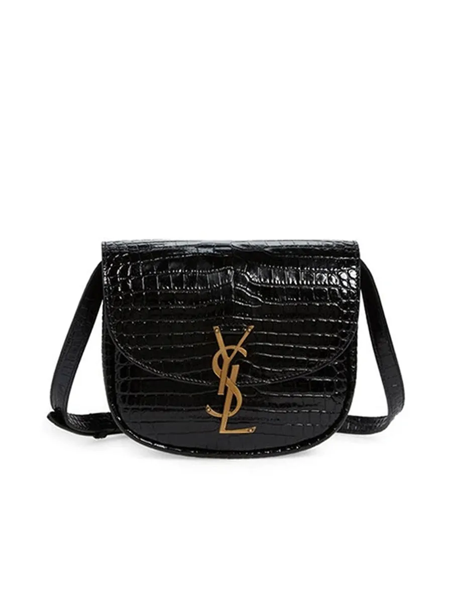 Kaia Small Satchel in Shiny Crocodile Embossed