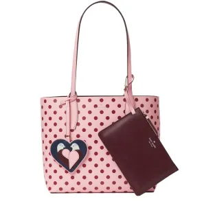 Kate Spade Arch Love Birds Small Reversible Tote Bag- Pink Multi