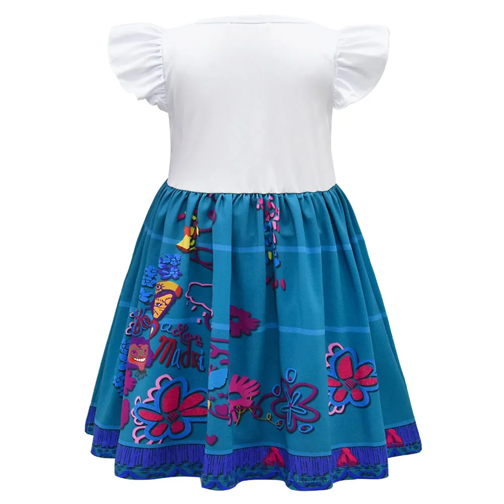 Kids Girls Encanto Mirabel Cosplay Costume Dress Outfits Halloween Carnival Suit