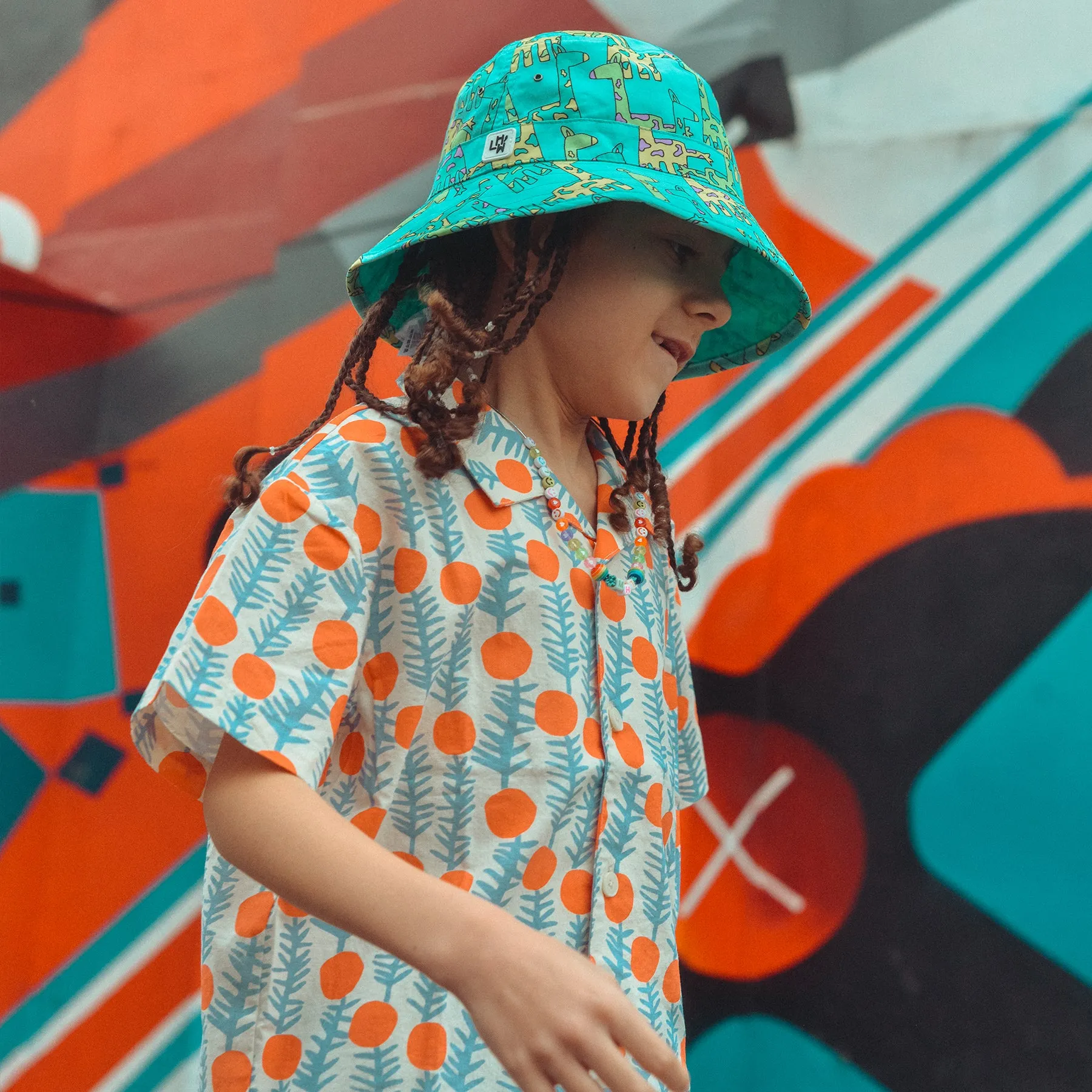 Kids  Reversible Adventurer Bucket Hat: Giraffe