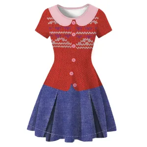 Kids Turning Red Mei Cosplay Costume Kids Girls Dress Outfits Halloween Carnival Suit