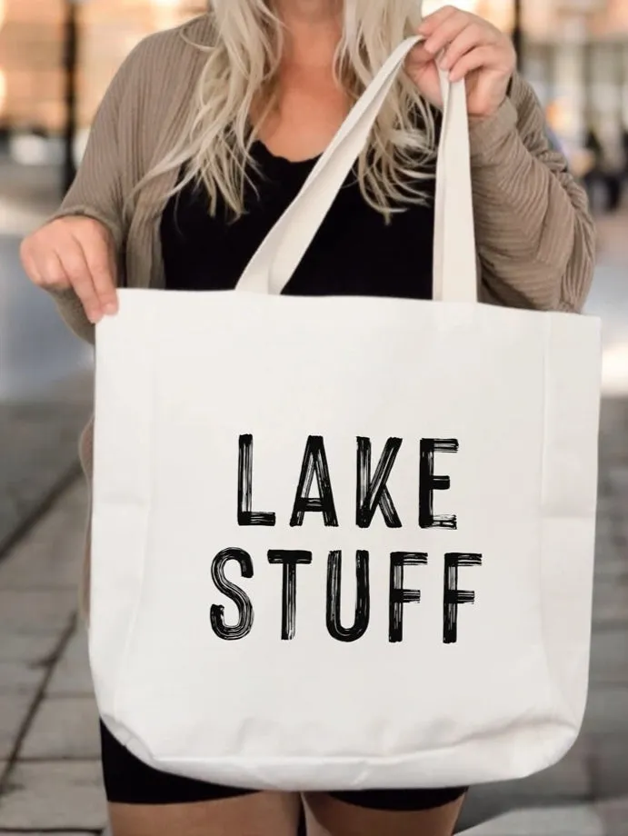 Lake Stuff Canvas Tote Bag