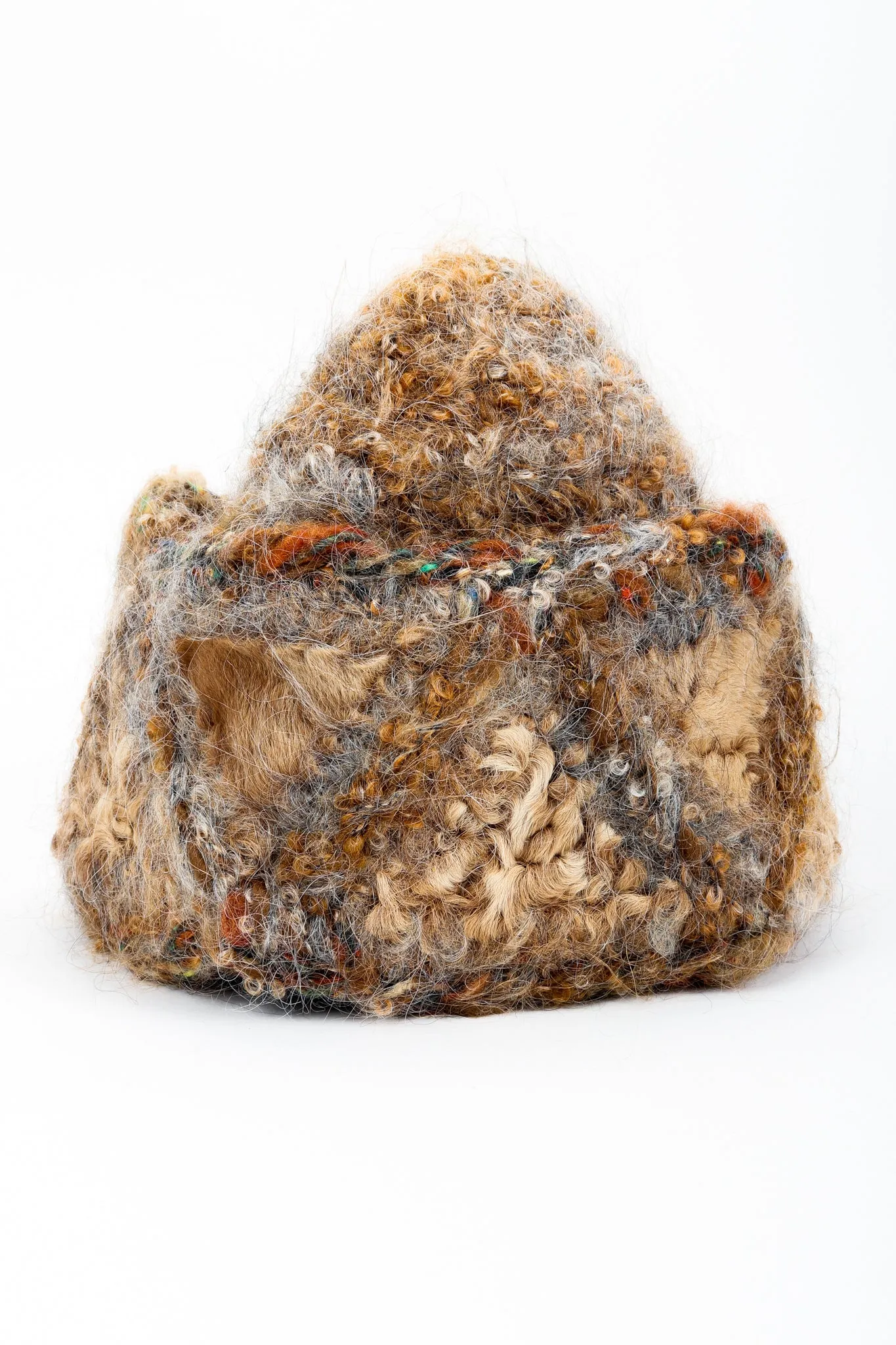 Lamb Fur Patchwork Jacket & Hat Set