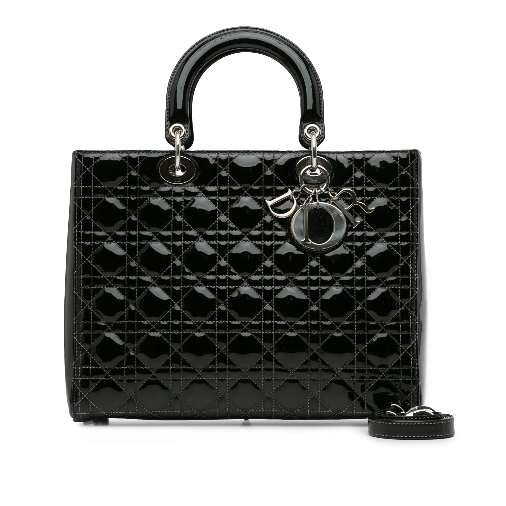 Large Patent Cannage Lady Dior
