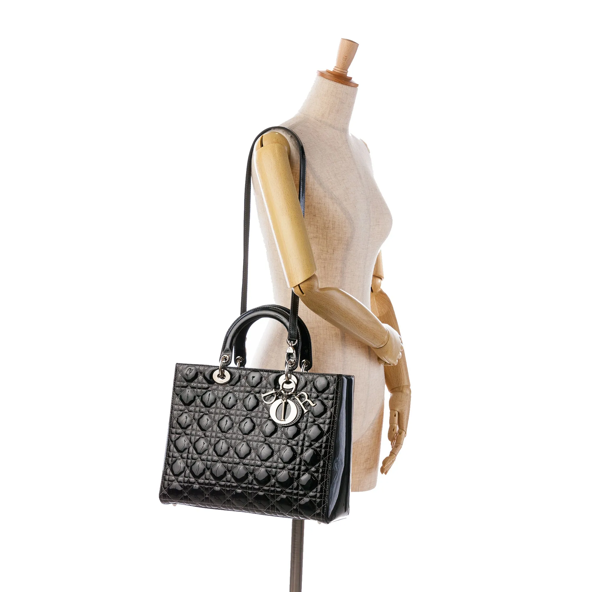 Large Patent Cannage Lady Dior