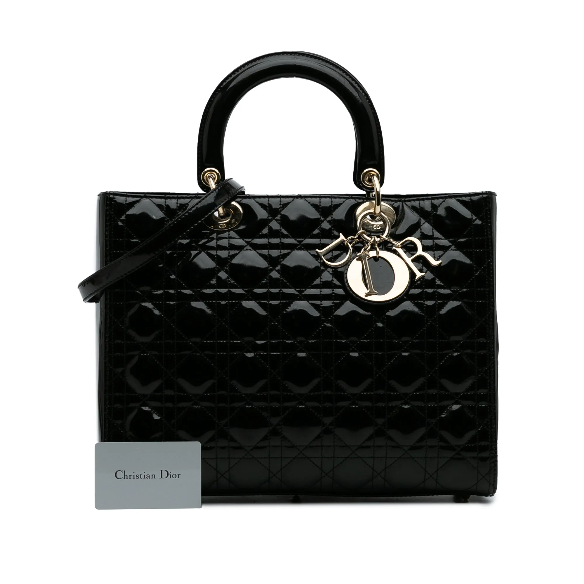 Large Patent Cannage Lady Dior