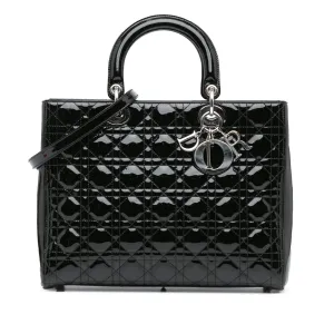 Large Patent Cannage Lady Dior