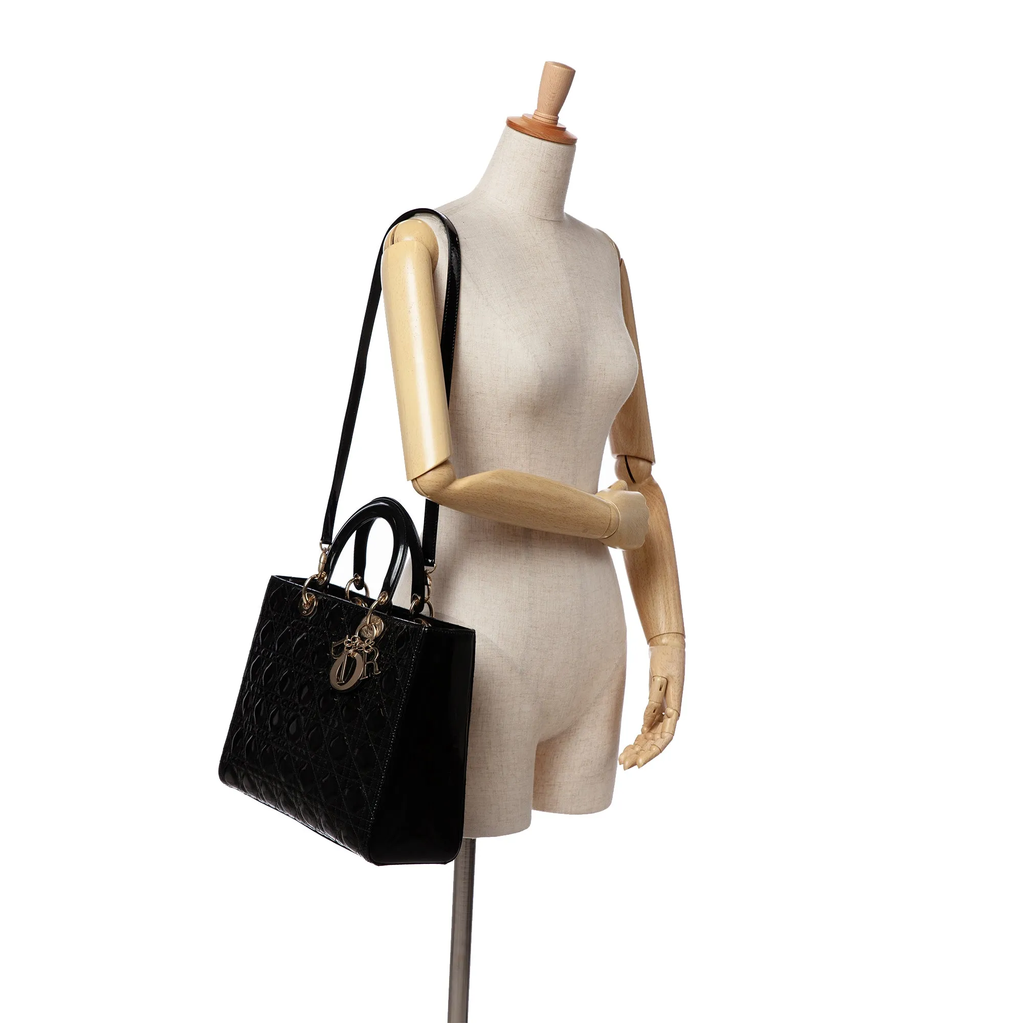 Large Patent Cannage Lady Dior