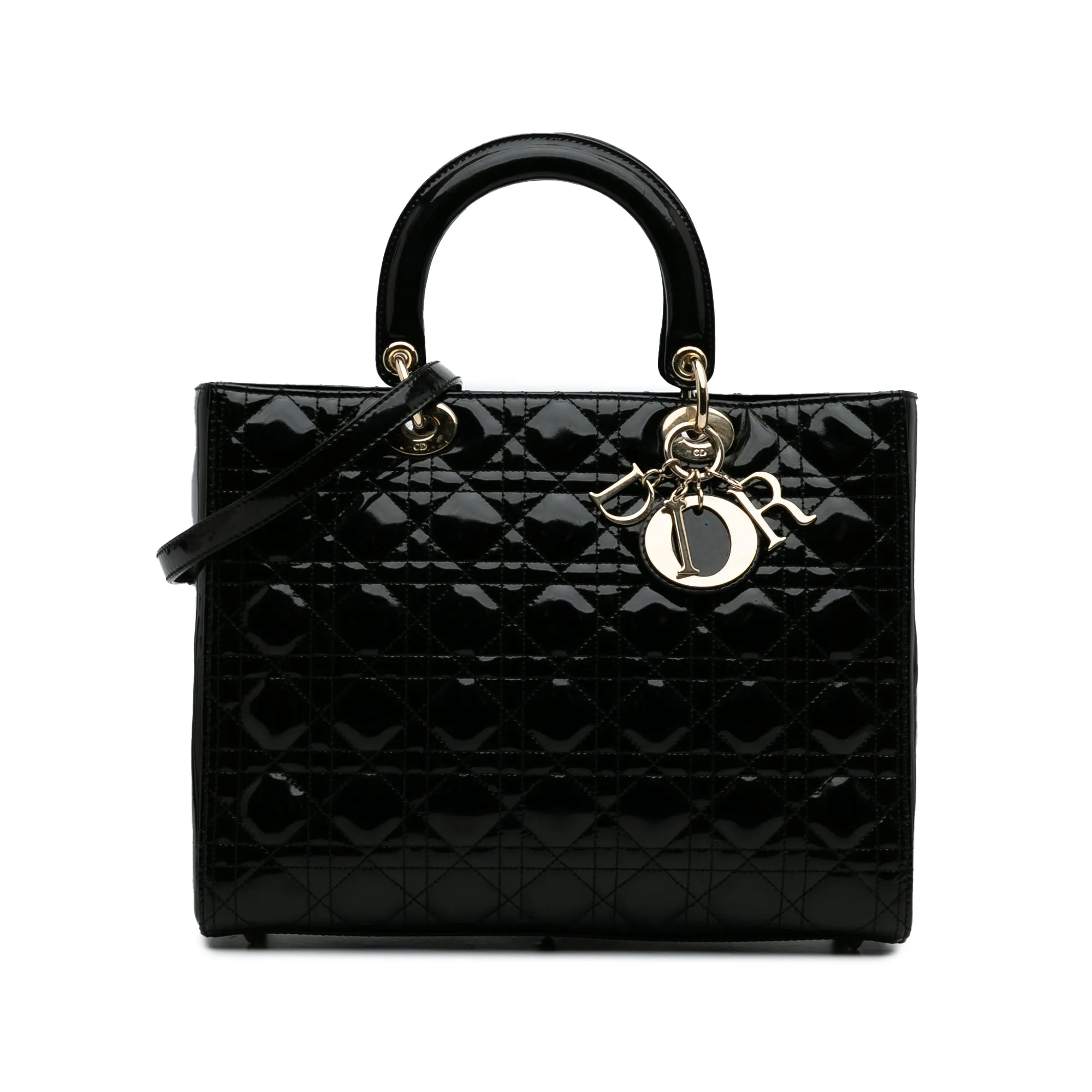 Large Patent Cannage Lady Dior