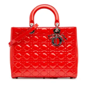 Large Patent Cannage Lady Dior