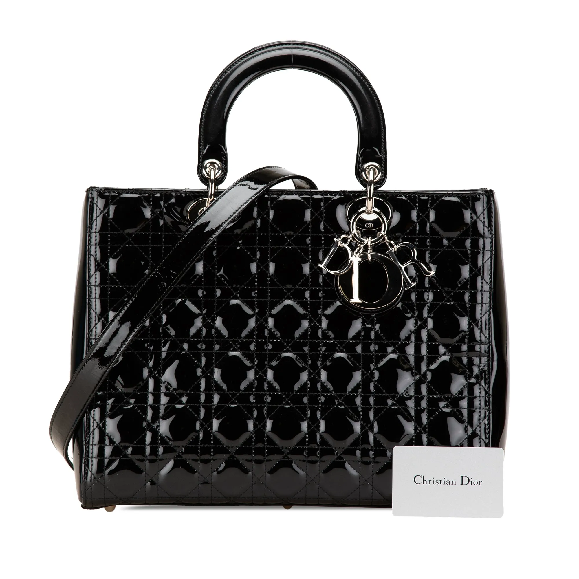 Large Patent Cannage Lady Dior