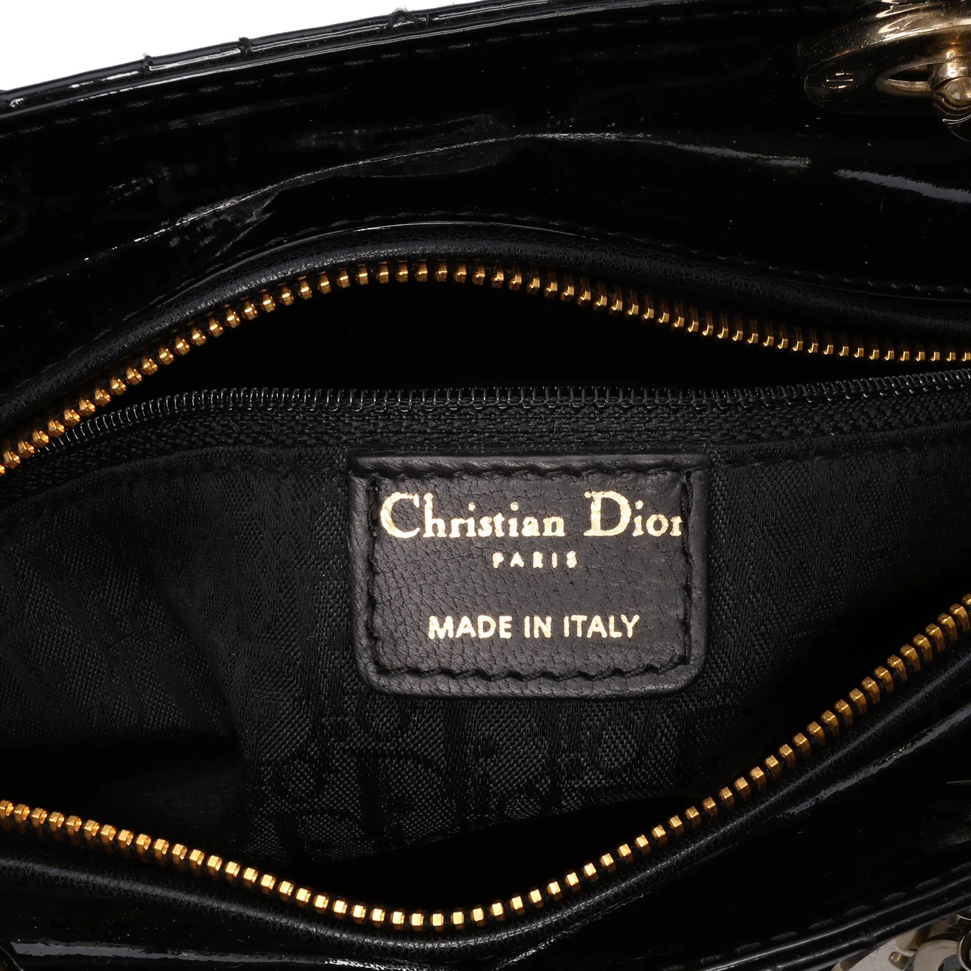 Large Patent Cannage Lady Dior