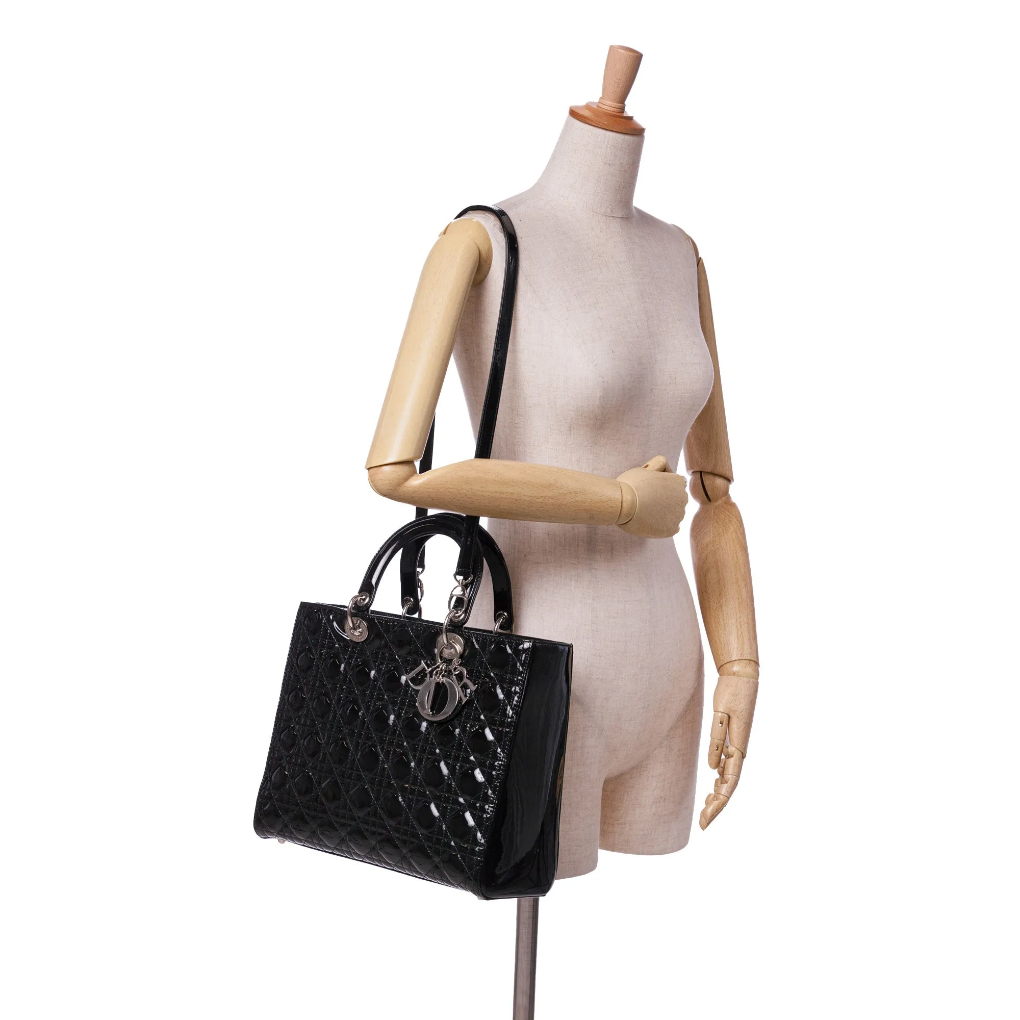 Large Patent Cannage Lady Dior