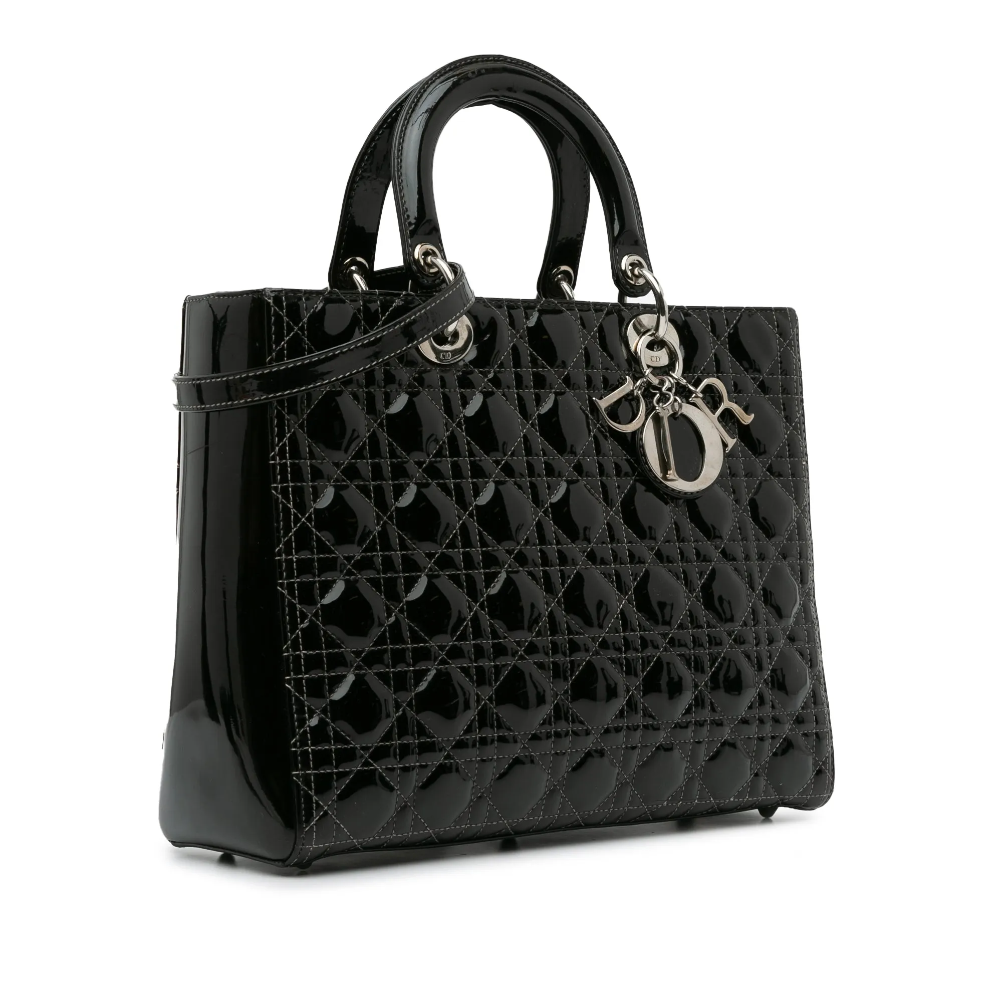 Large Patent Cannage Lady Dior