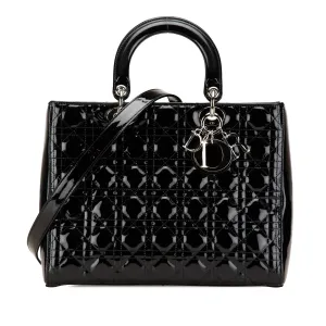 Large Patent Cannage Lady Dior