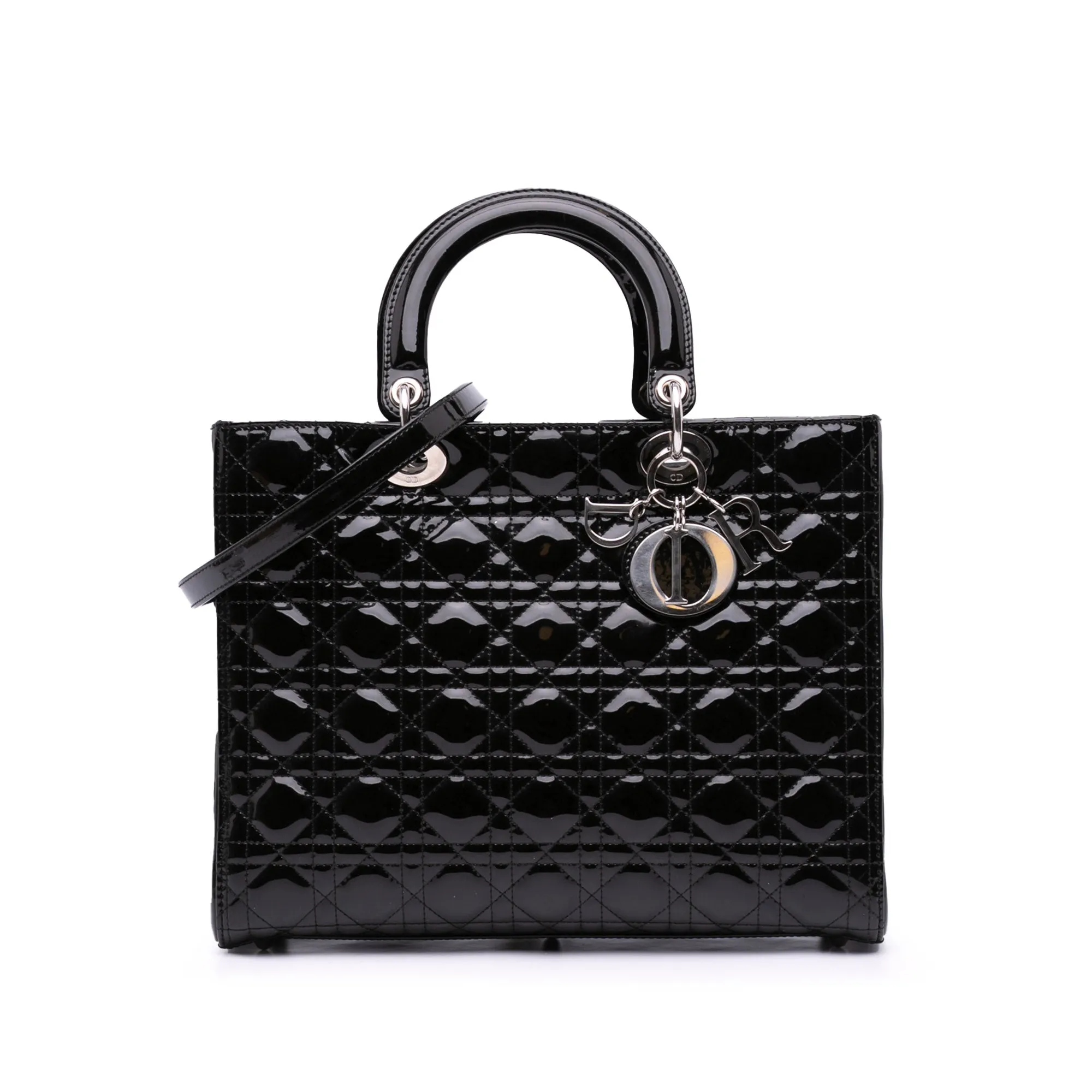 Large Patent Cannage Lady Dior