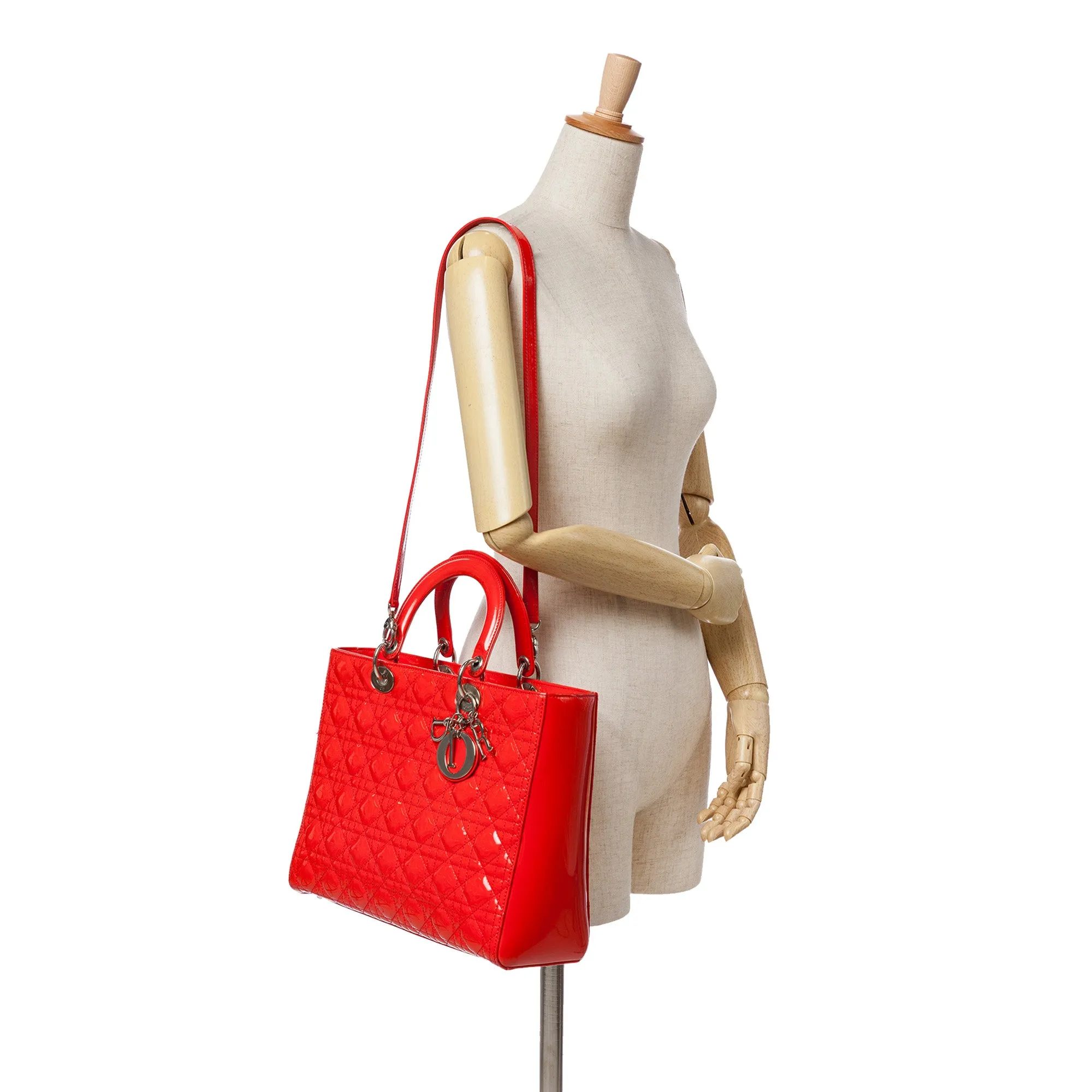 Large Patent Cannage Lady Dior