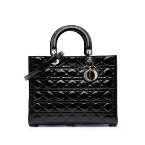 Large Patent Cannage Lady Dior