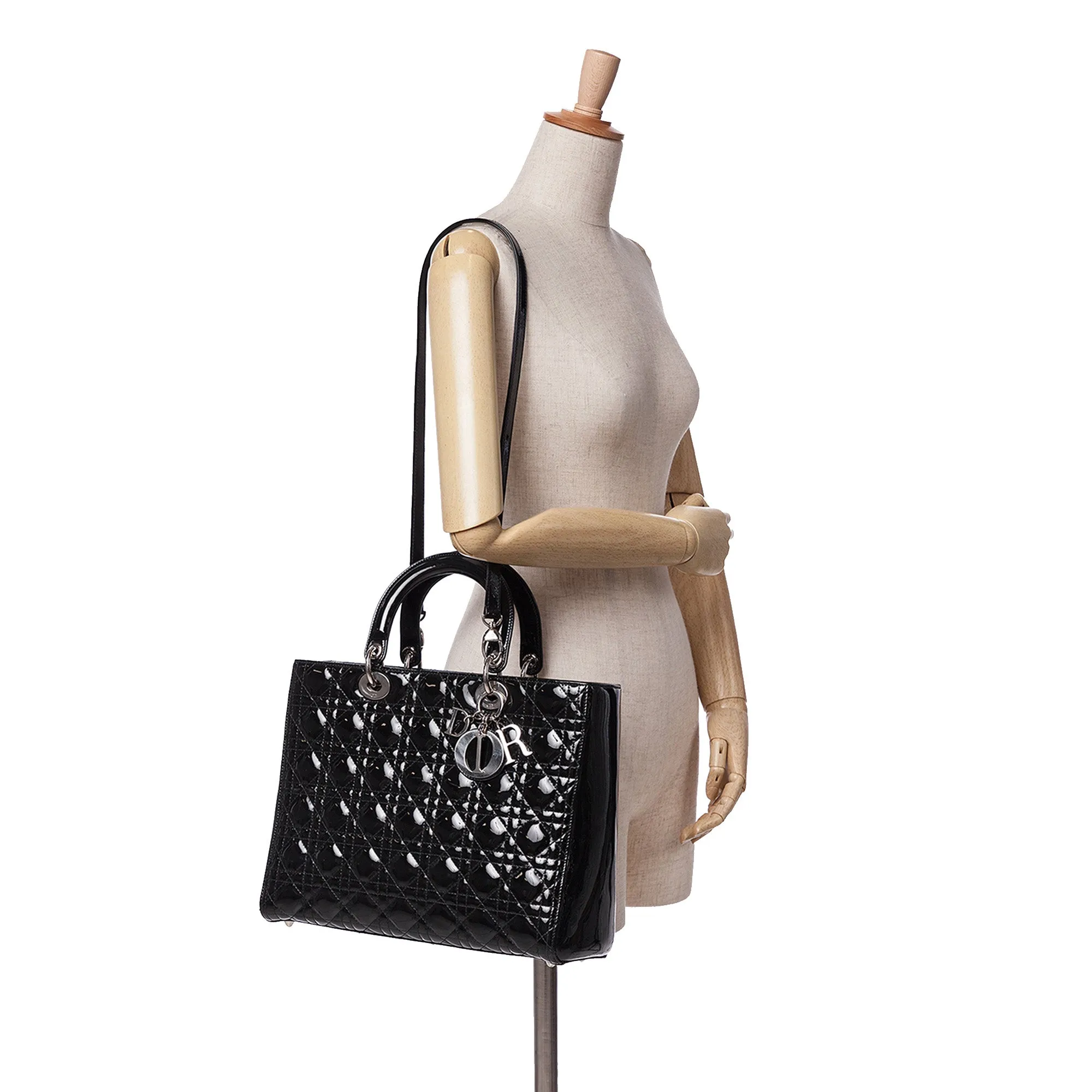 Large Patent Cannage Lady Dior