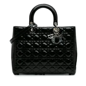 Large Patent Cannage Lady Dior