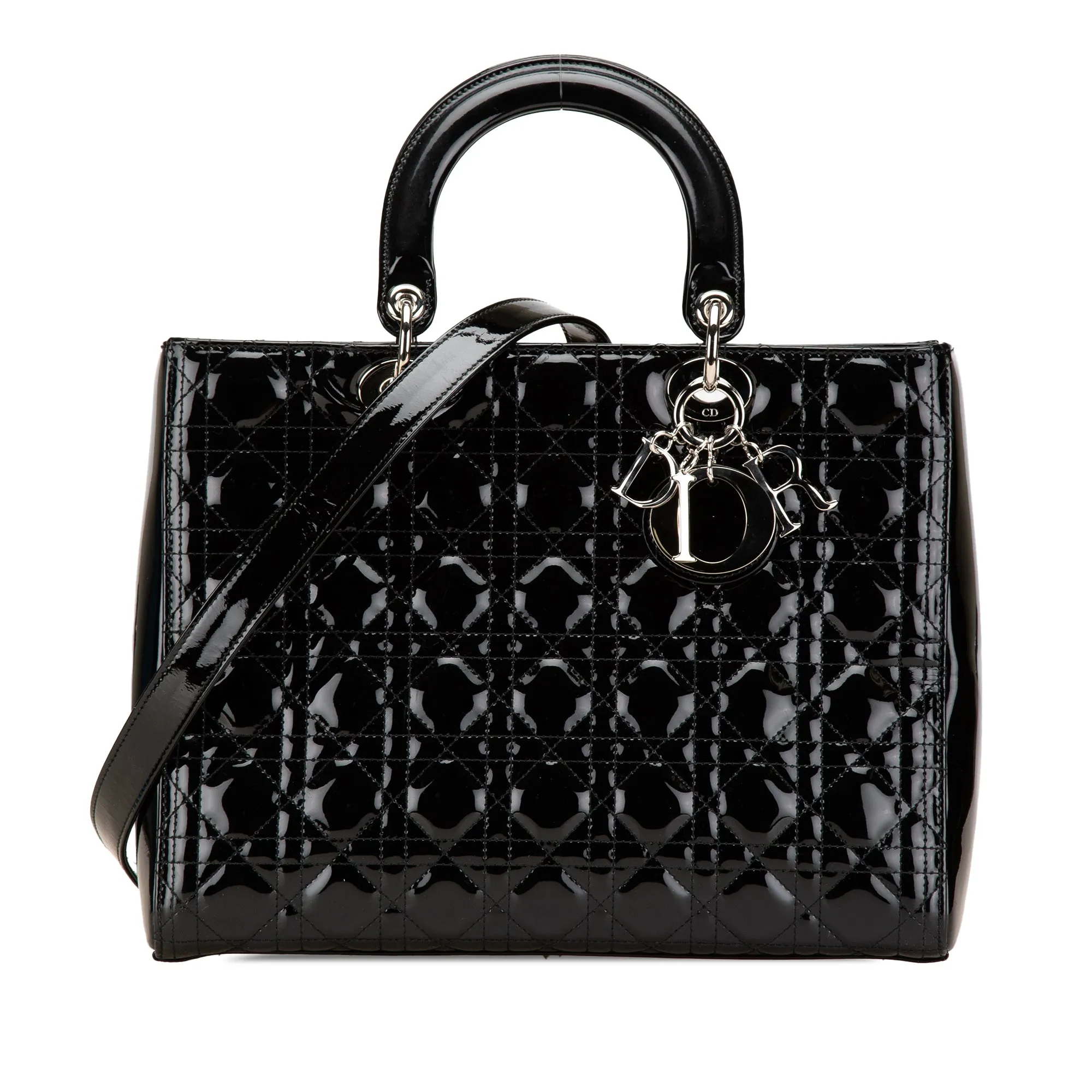 Large Patent Cannage Lady Dior
