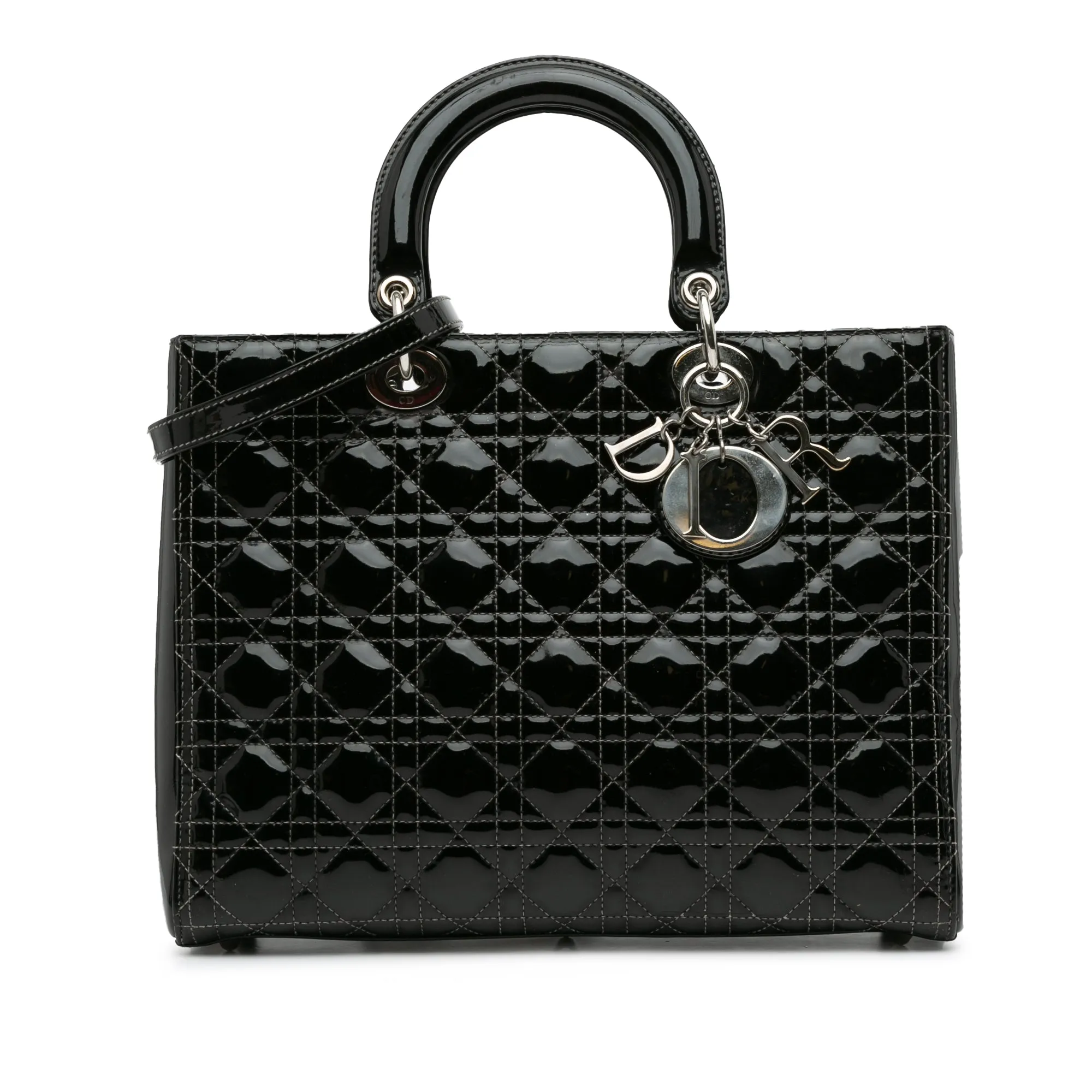 Large Patent Cannage Lady Dior