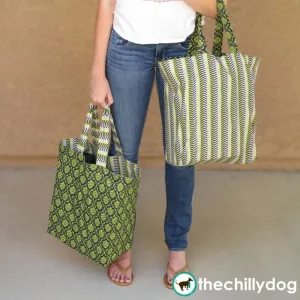 Large Reversible Shopping Bags: Sewing Pattern PDF