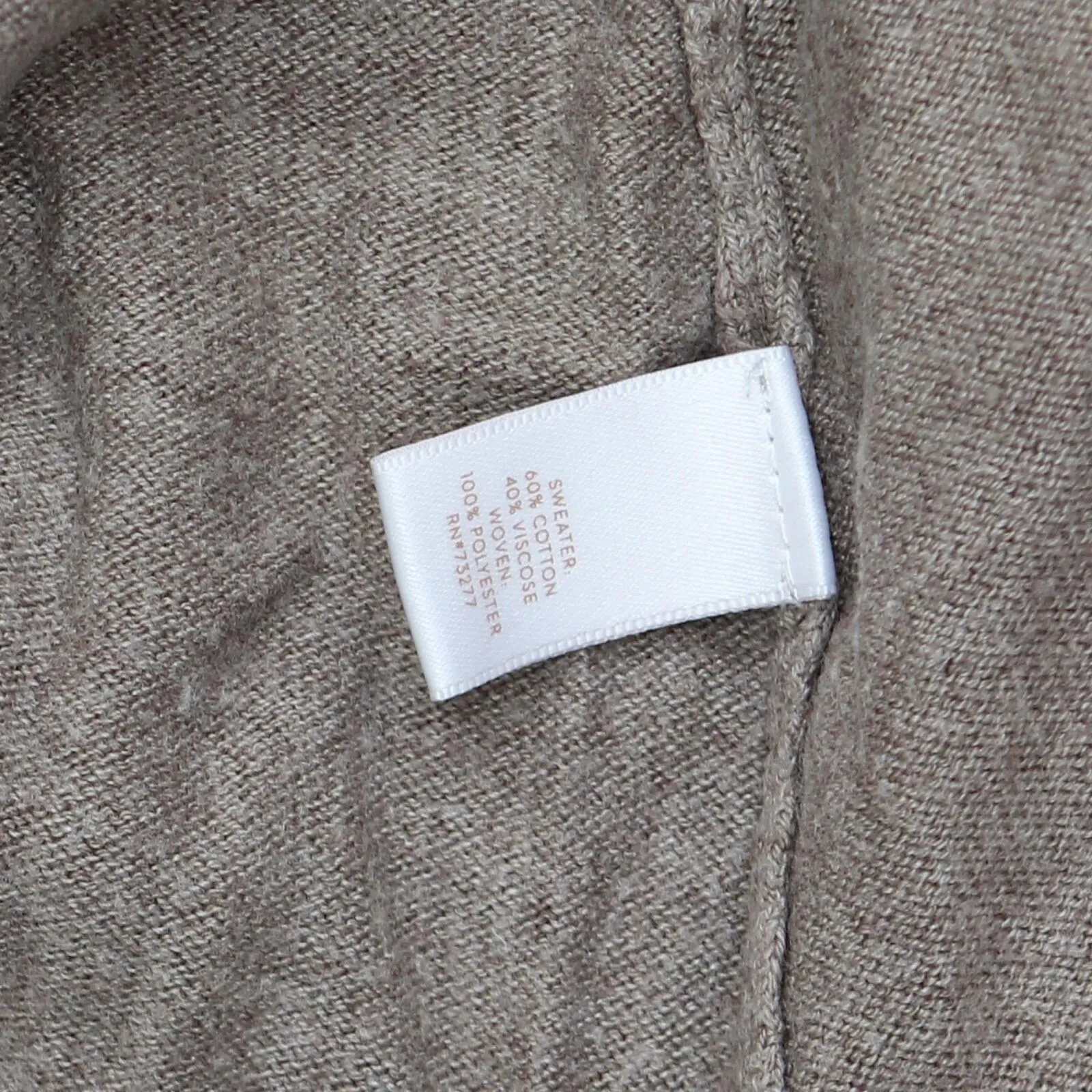 LC Lauren Conrad Womens Woven Trim Tie Side Open Front Cardigan Brown XL