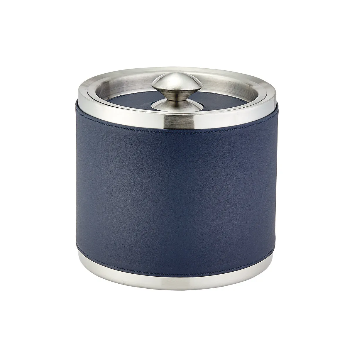 Leather Ice Bucket with Tongs