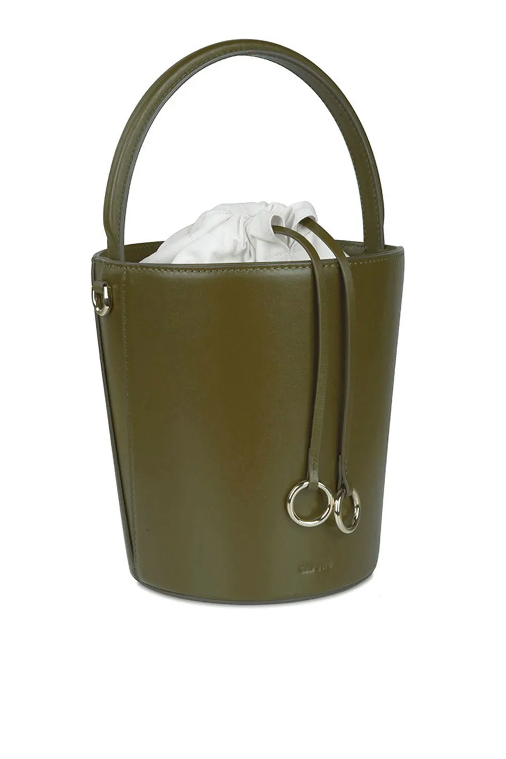 LEATHER KIWI BASKET BUCKET