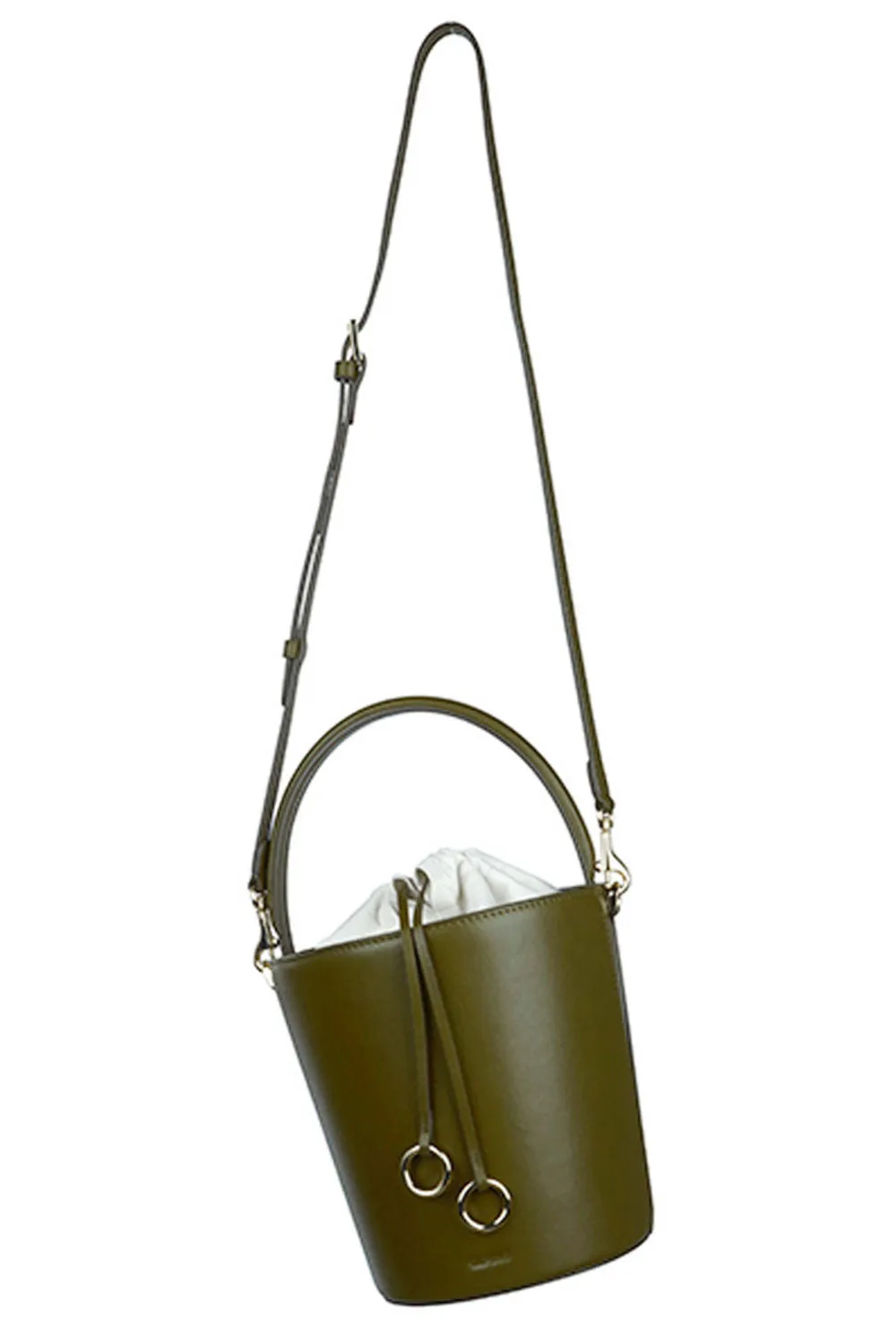 LEATHER KIWI BASKET BUCKET
