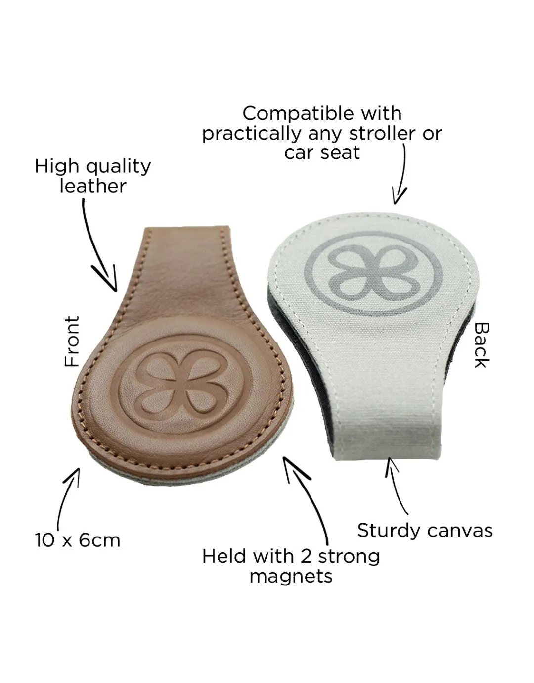Leather Swaddle Magnetic Clips Brown