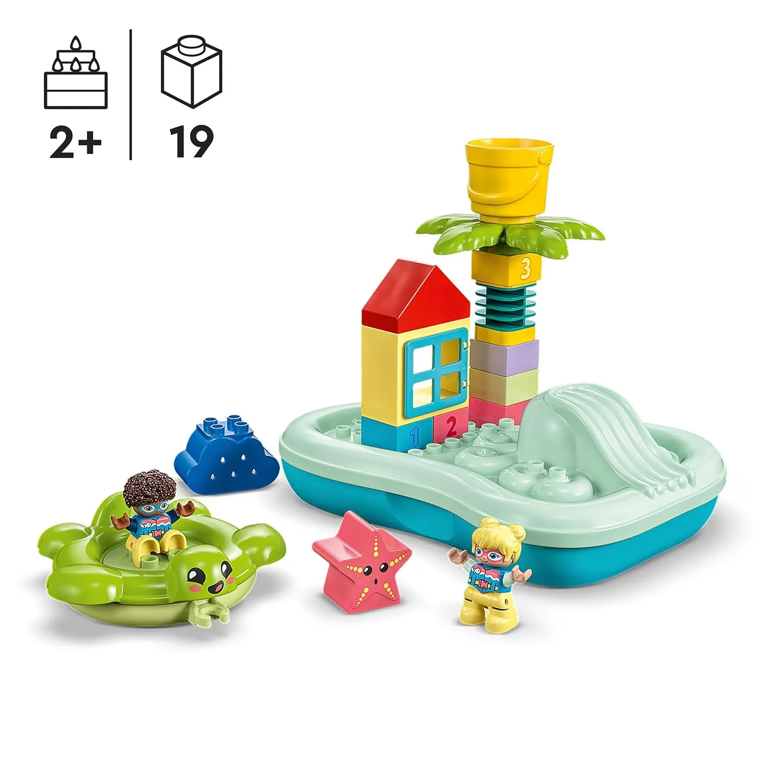 LEGO DUPLO Town Water Park 10989 Building Toy Set (19 Pieces) | 2 Years  