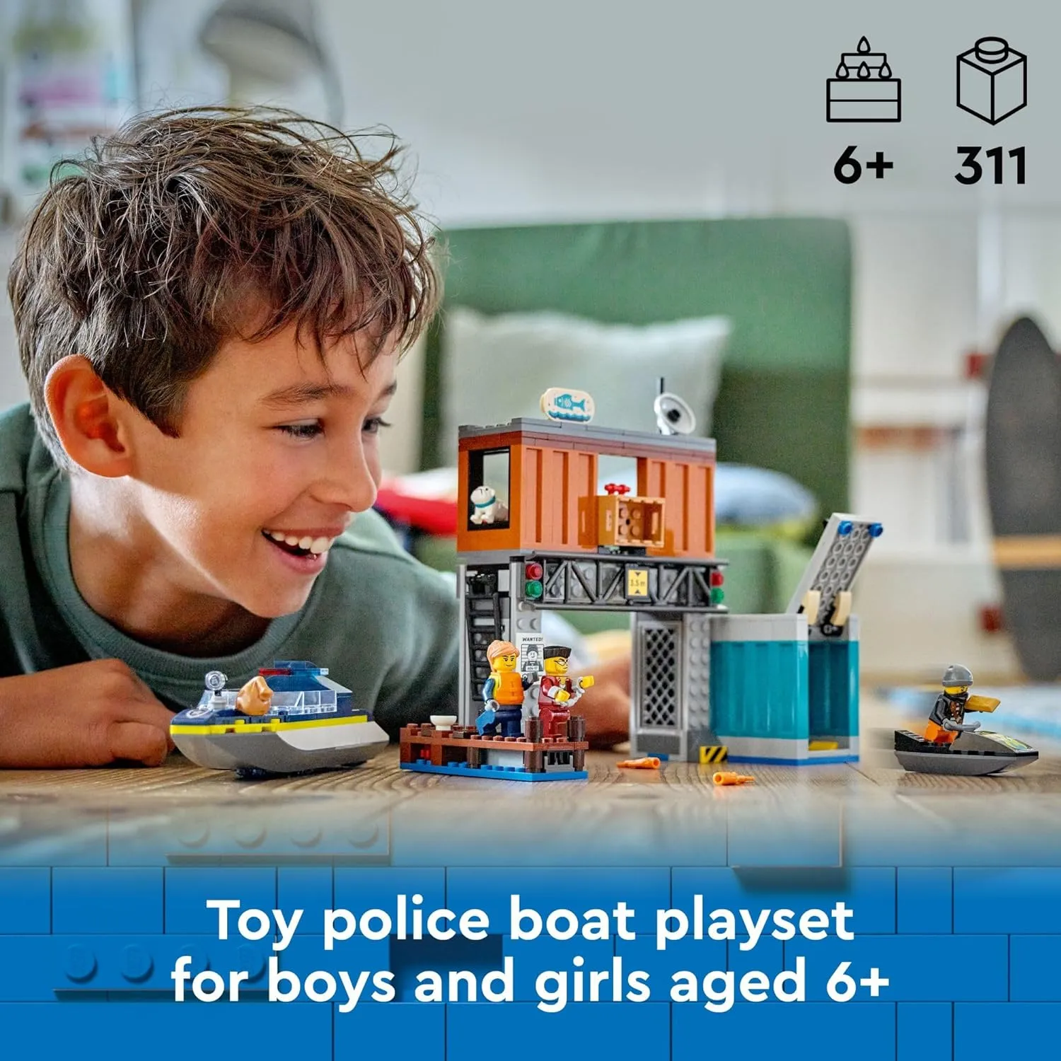 Lego Police Speedboat and Crooks' Hideout (60417) (Slightly Damaged Packaging)