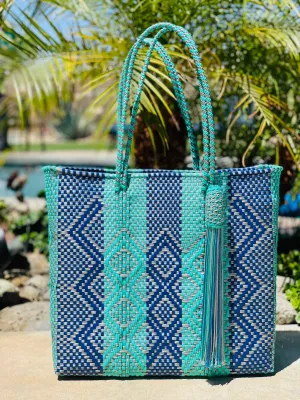 Leticia Tote Teal & Blue
