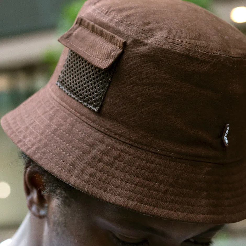 LICK SHOT REVERSIBLE BUCKET HAT - BROWN/CAMO