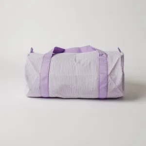 Lilac Seersucker Medium Duffel Bag