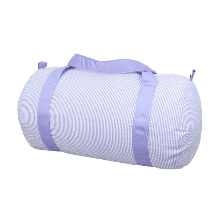 Lilac Seersucker Medium Duffel Bag