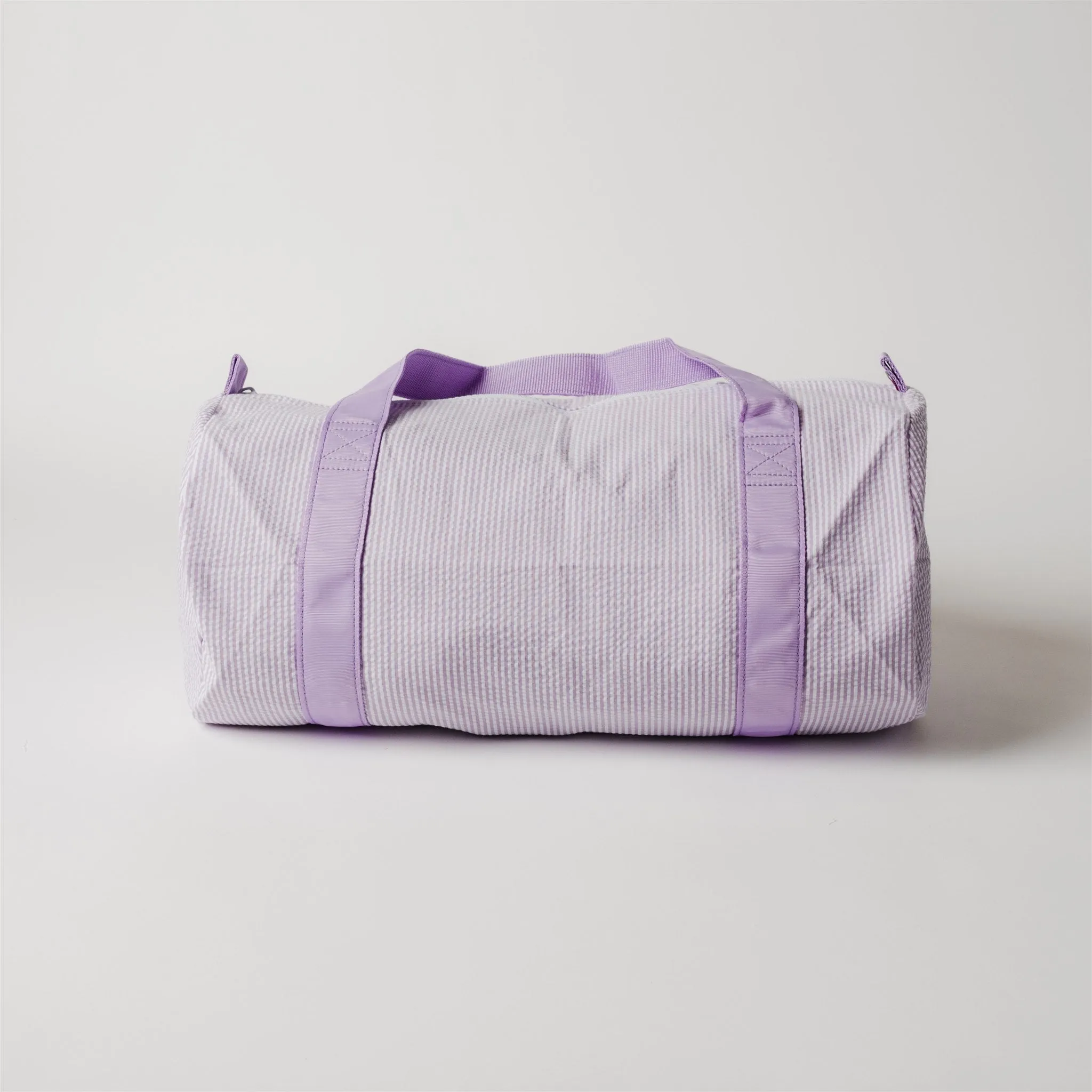 Lilac Seersucker Medium Duffel Bag