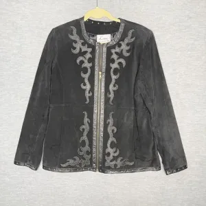 Linea By Louis Dell'Olio Suede Studded Western Jacket Size Medium Boho Women’s