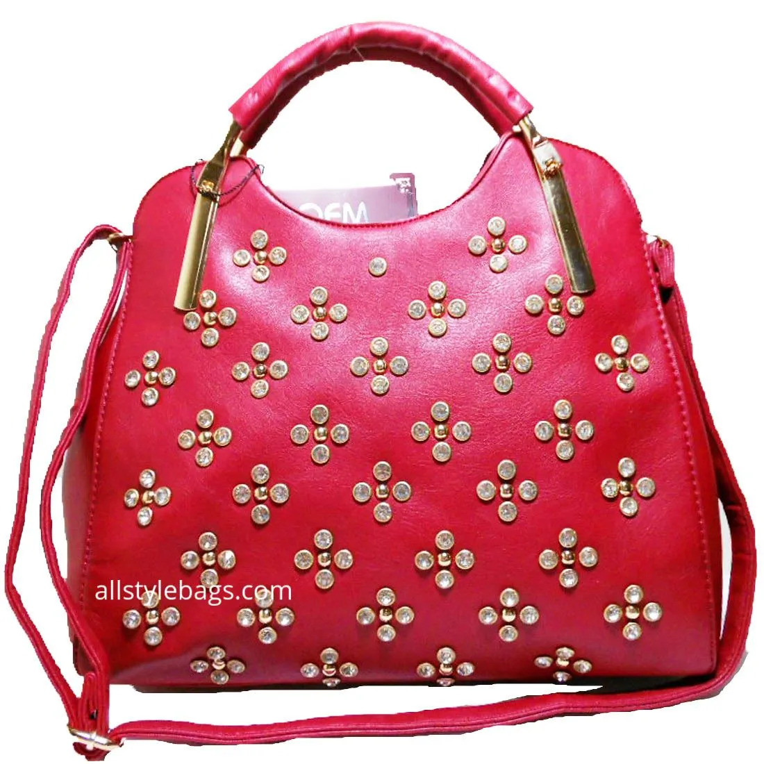 LOEM bling Shoulder bag handbag Designer Flora Rhinestone Studs F17E487