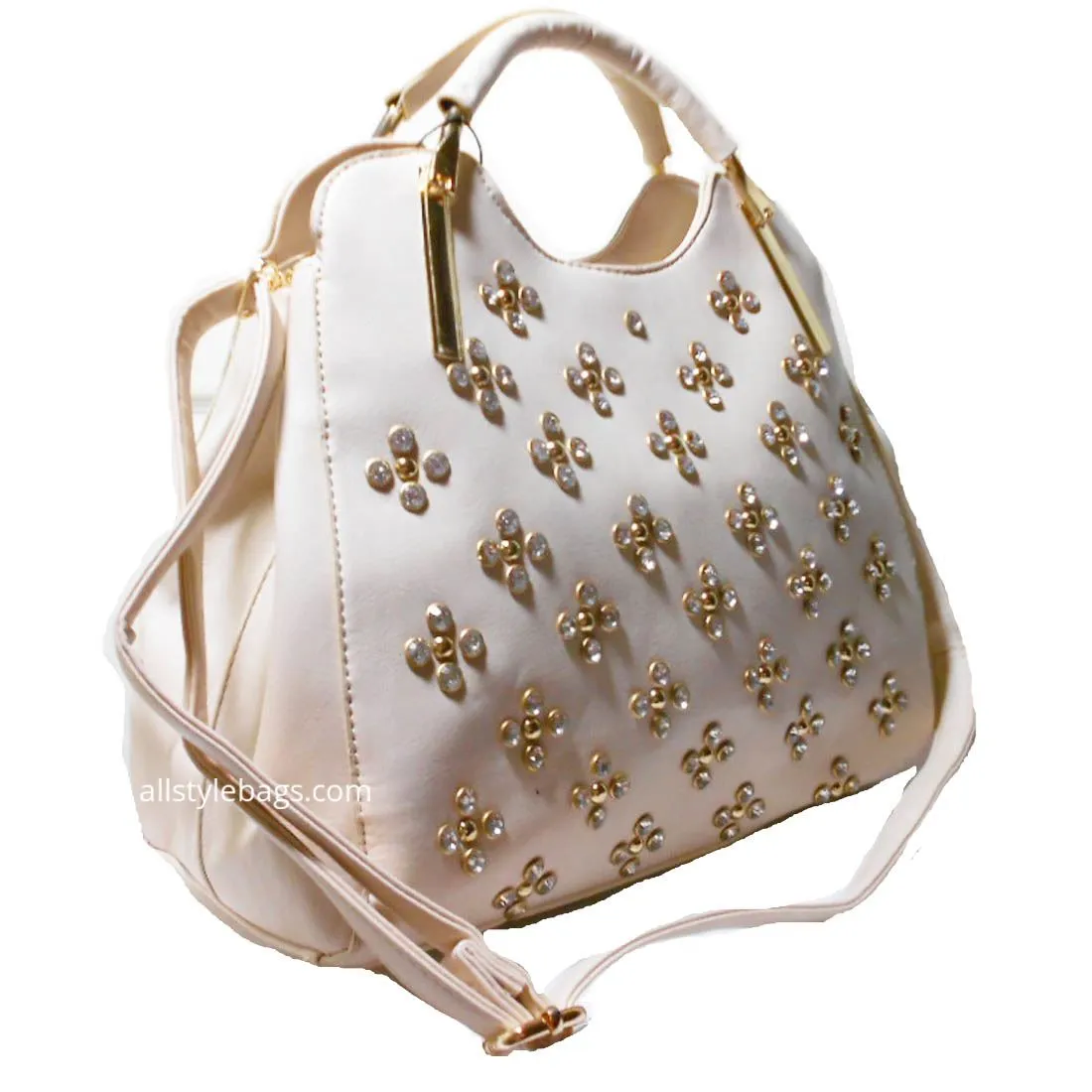 LOEM bling Shoulder bag handbag Designer Flora Rhinestone Studs F17E487
