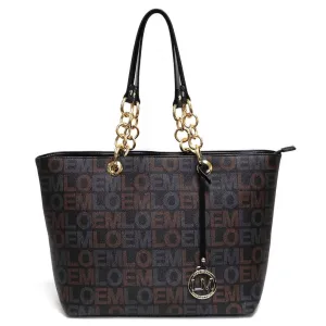 LOEM signature Print L shoulder bag handbag tote Designer inspired golden chain