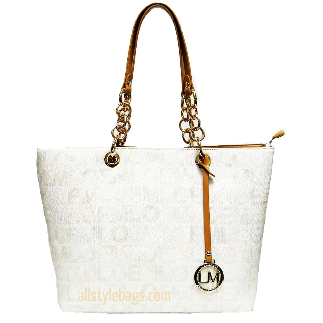 LOEM signature Print L shoulder bag handbag tote Designer inspired golden chain