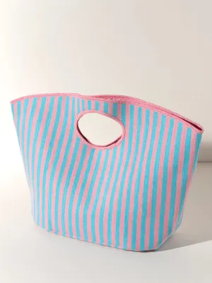Lolita Aqua and Pink Stripe Tote